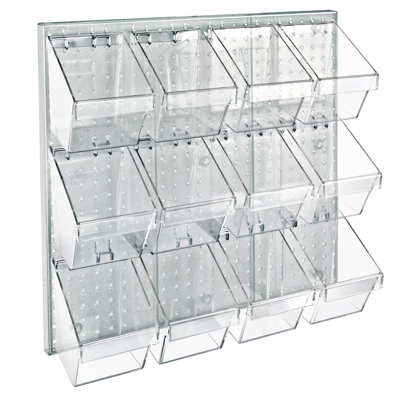 12 Small Bucket Peg Wall Accessory Organizer 24"W x 24"H Pegboard Panel